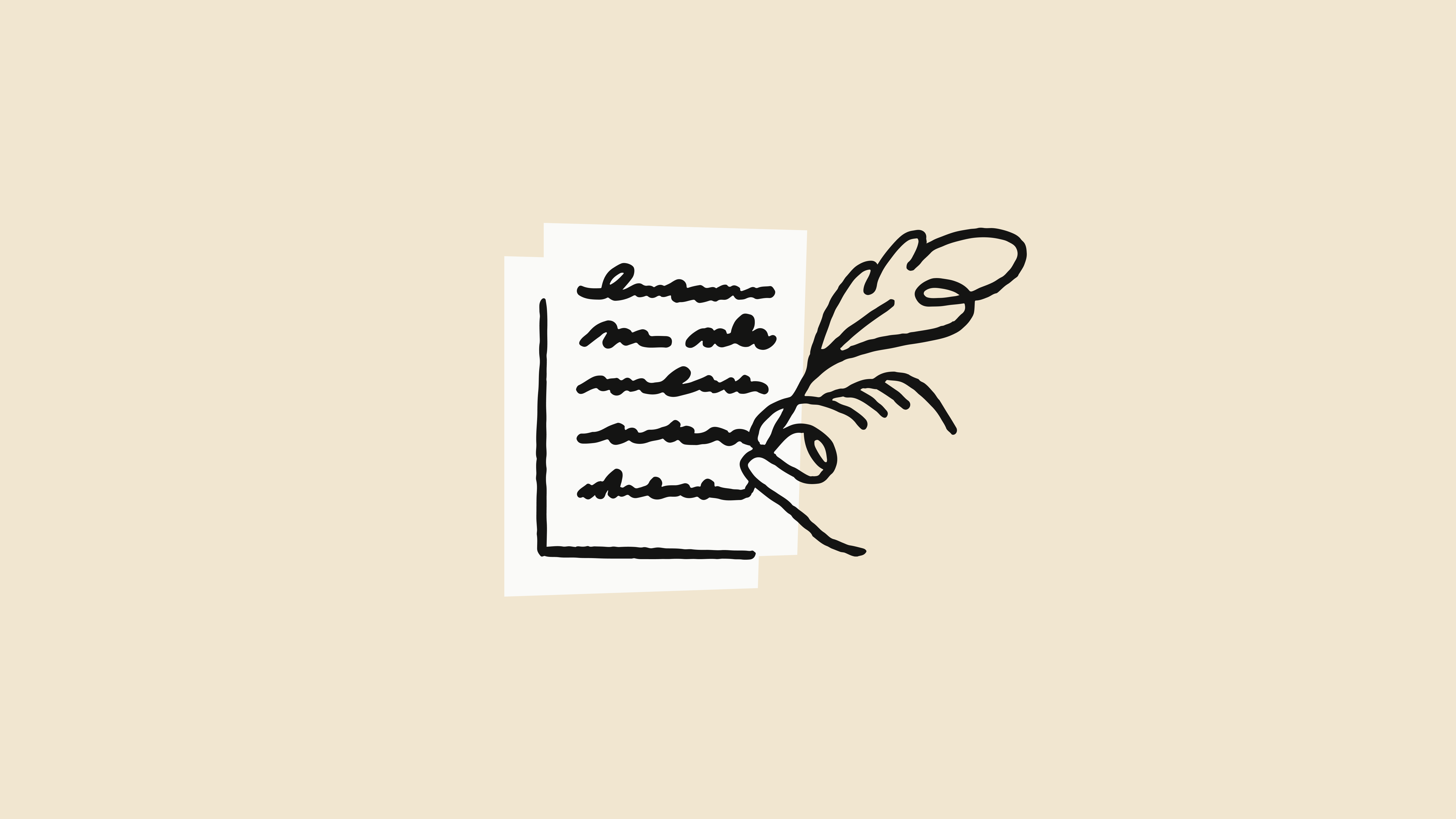A hand with a feather quill writing a policy document. 