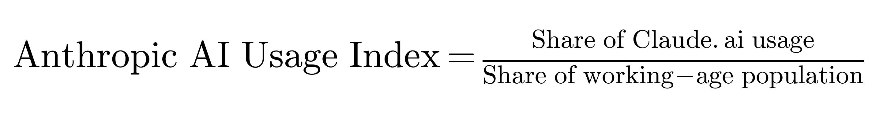 Anthropic AI Usage Index equation